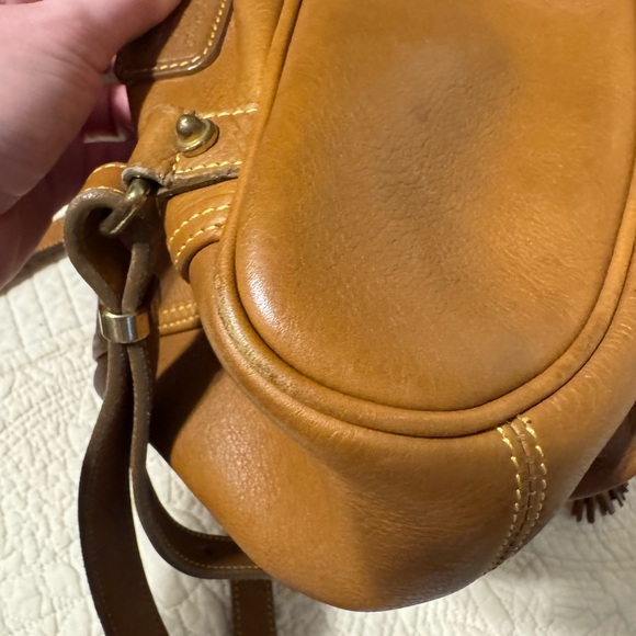 Dooney & Bourke tan pebbled leather drawstring backpack - Picture 9 of 11